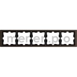 Рамка пятерная Merten D-life мокко металл, Merten