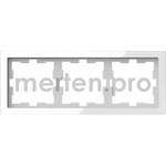 Рамка тройная Merten D-life белый кристалл, стекло, Merten